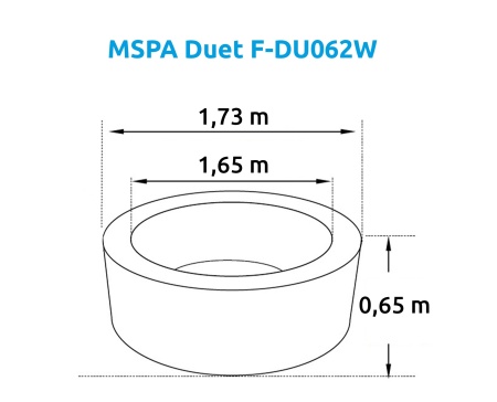 СПА-бассейн 173х65см "Duet" 930л, круглый, аэромассаж